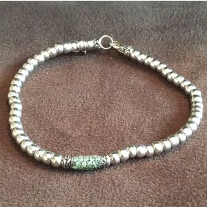 John Hardy SS Bedeg Peridot Lava Bracelet